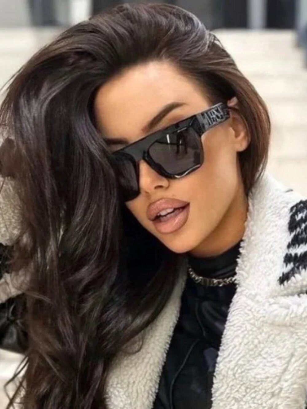 VERSACE VE4430U GB1/87 BLACK DARK GREY SQUARE UNISEX SUNGLASSES